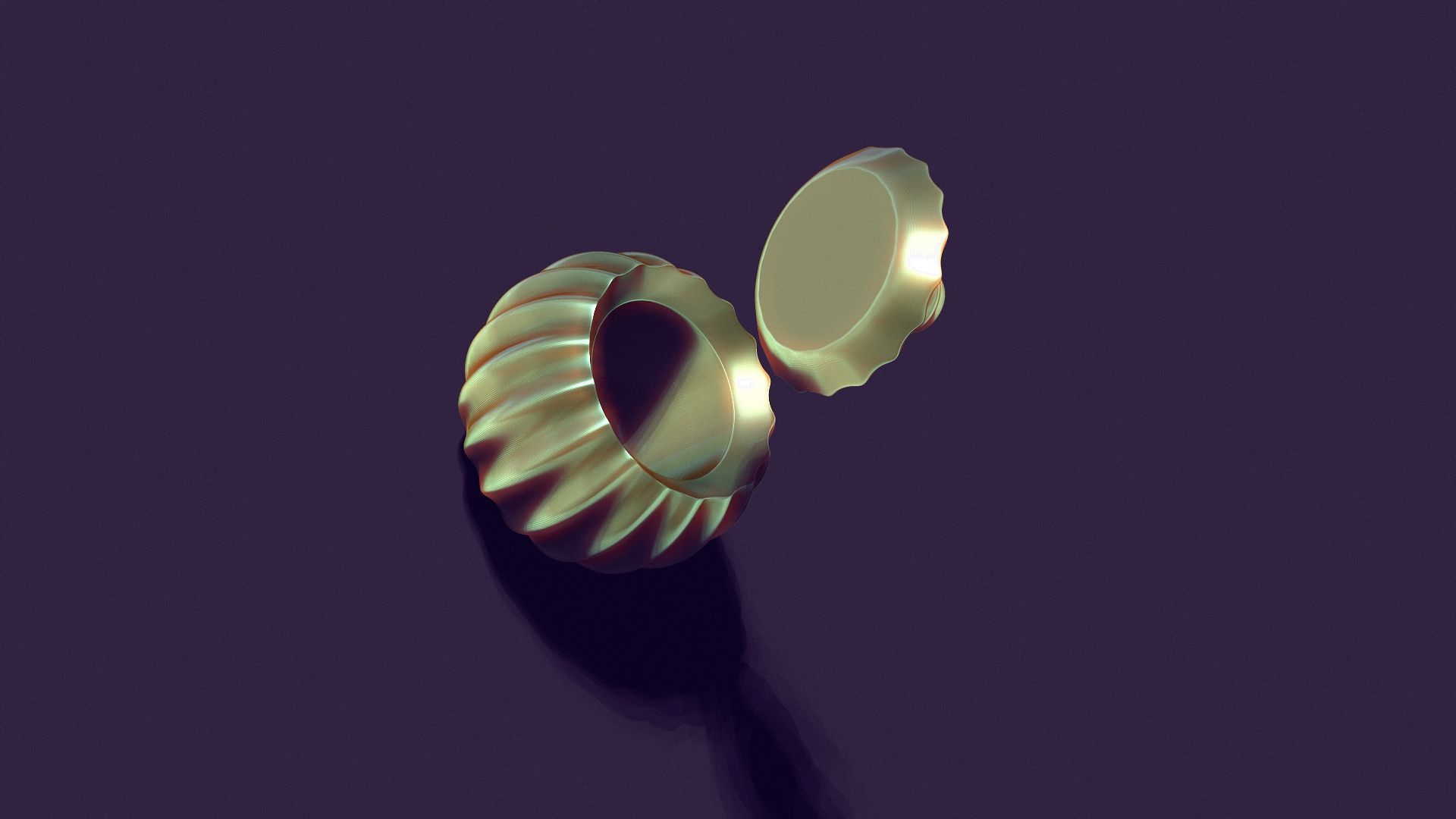 Christmas ball candle holder with vertical stripes 3D print model_5