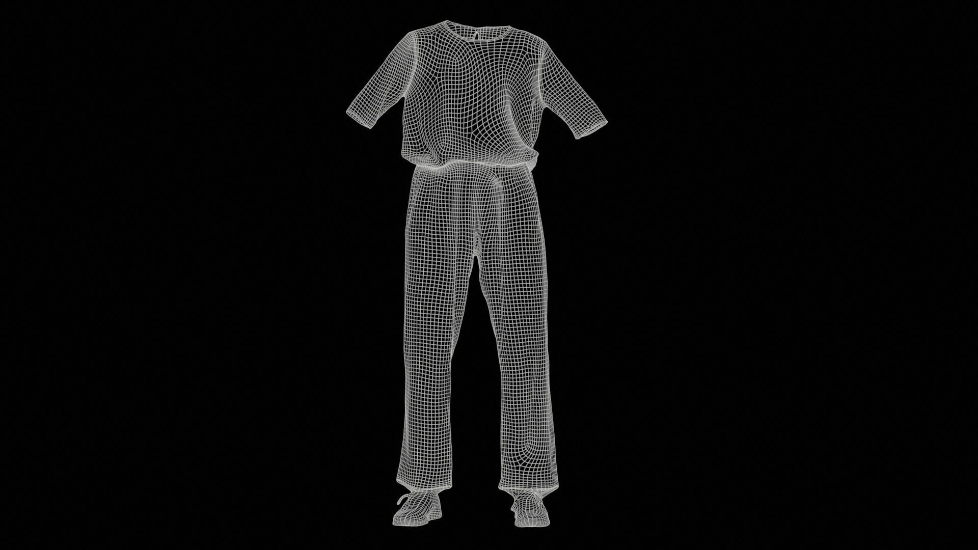 Clothing Item Dotsuit Low-poly 3D model_11
