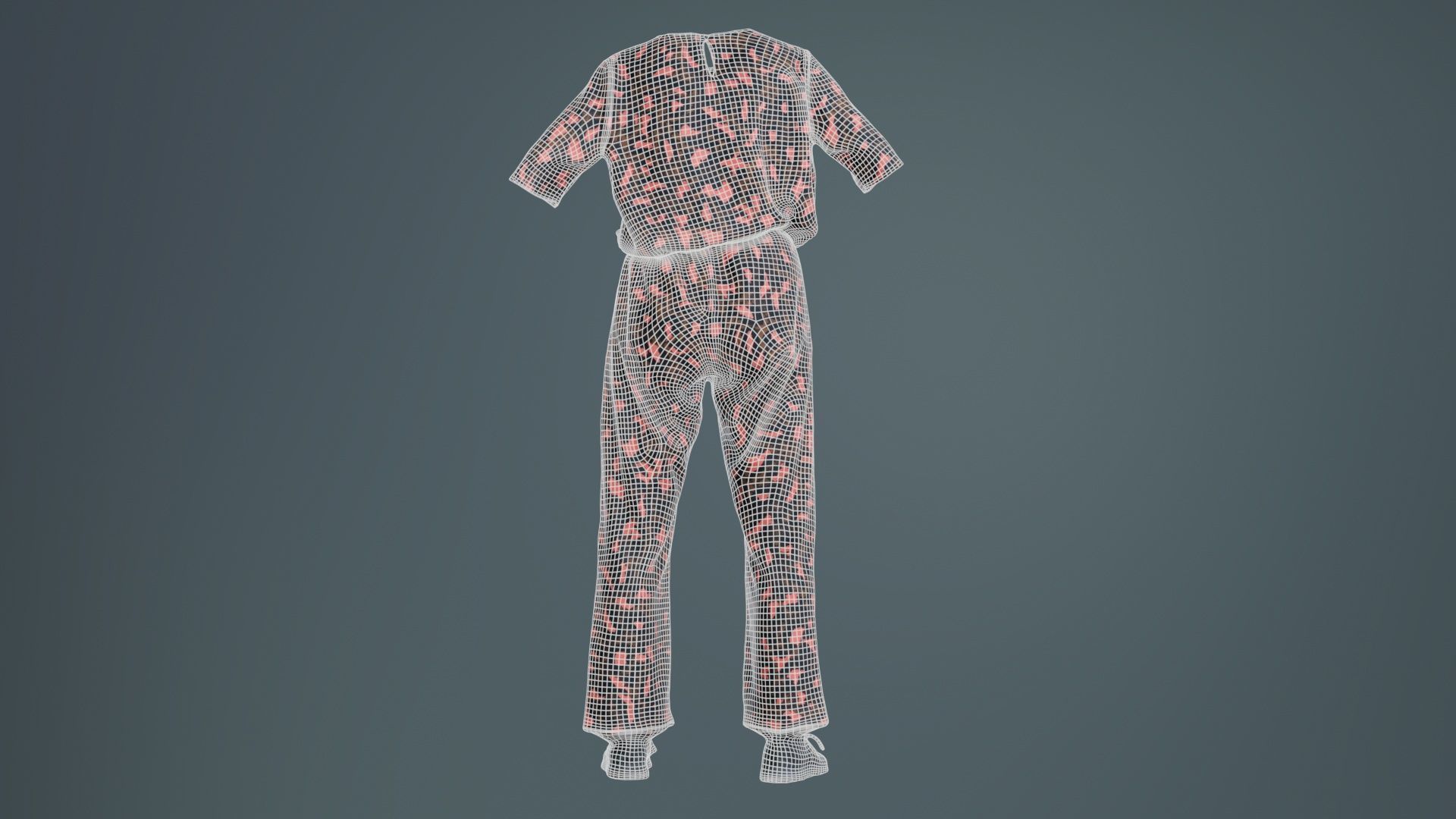 Clothing Item Dotsuit Low-poly 3D model_10