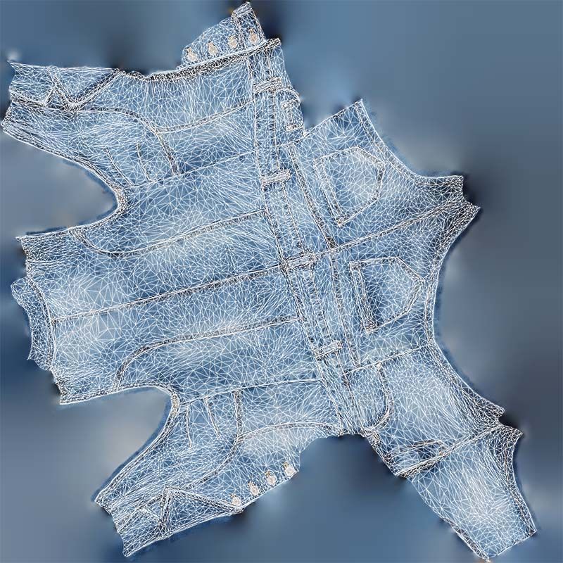 Cloudy Jeans Romper Low-poly 3D model_14