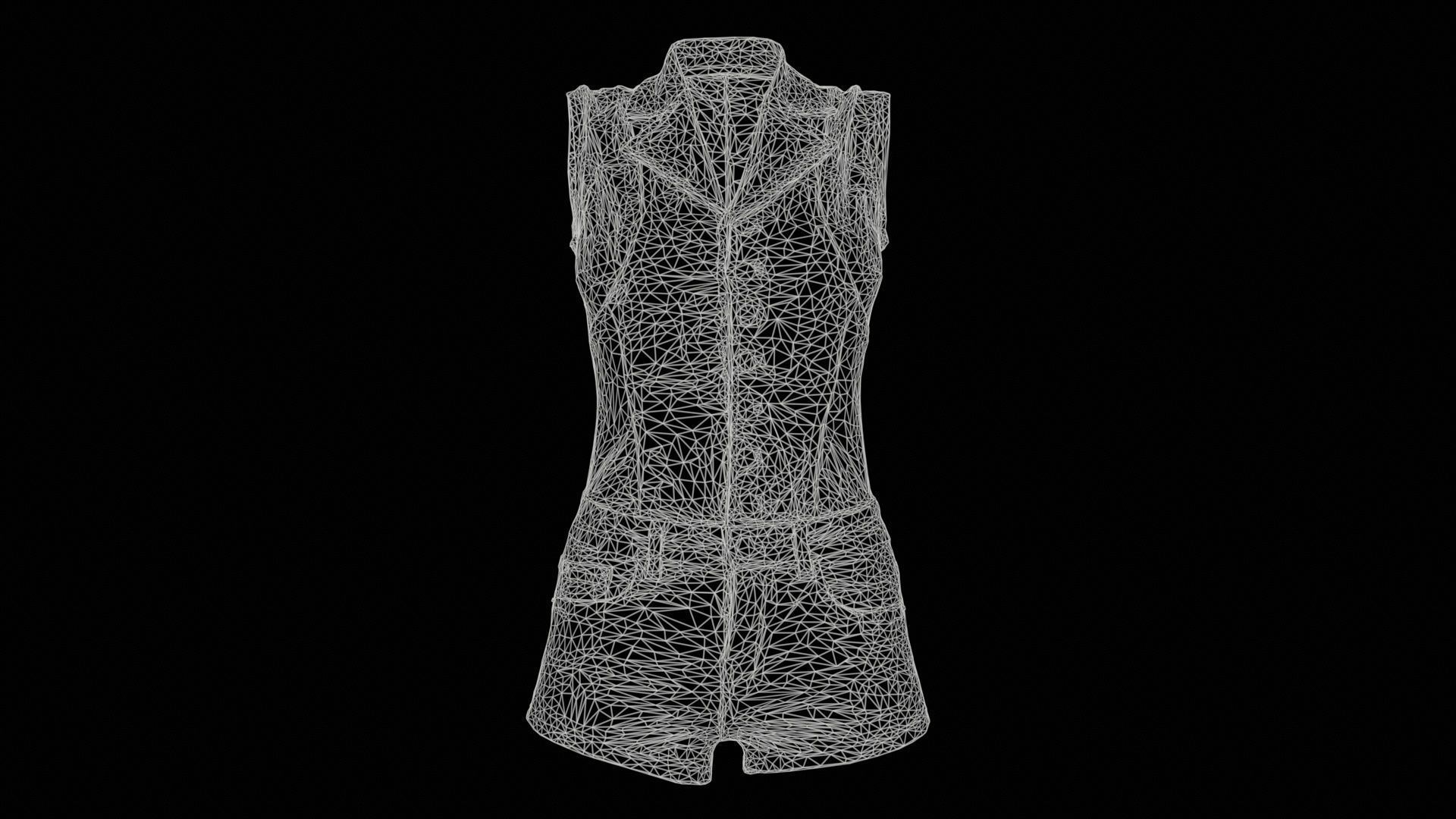 Cloudy Jeans Romper Low-poly 3D model_11