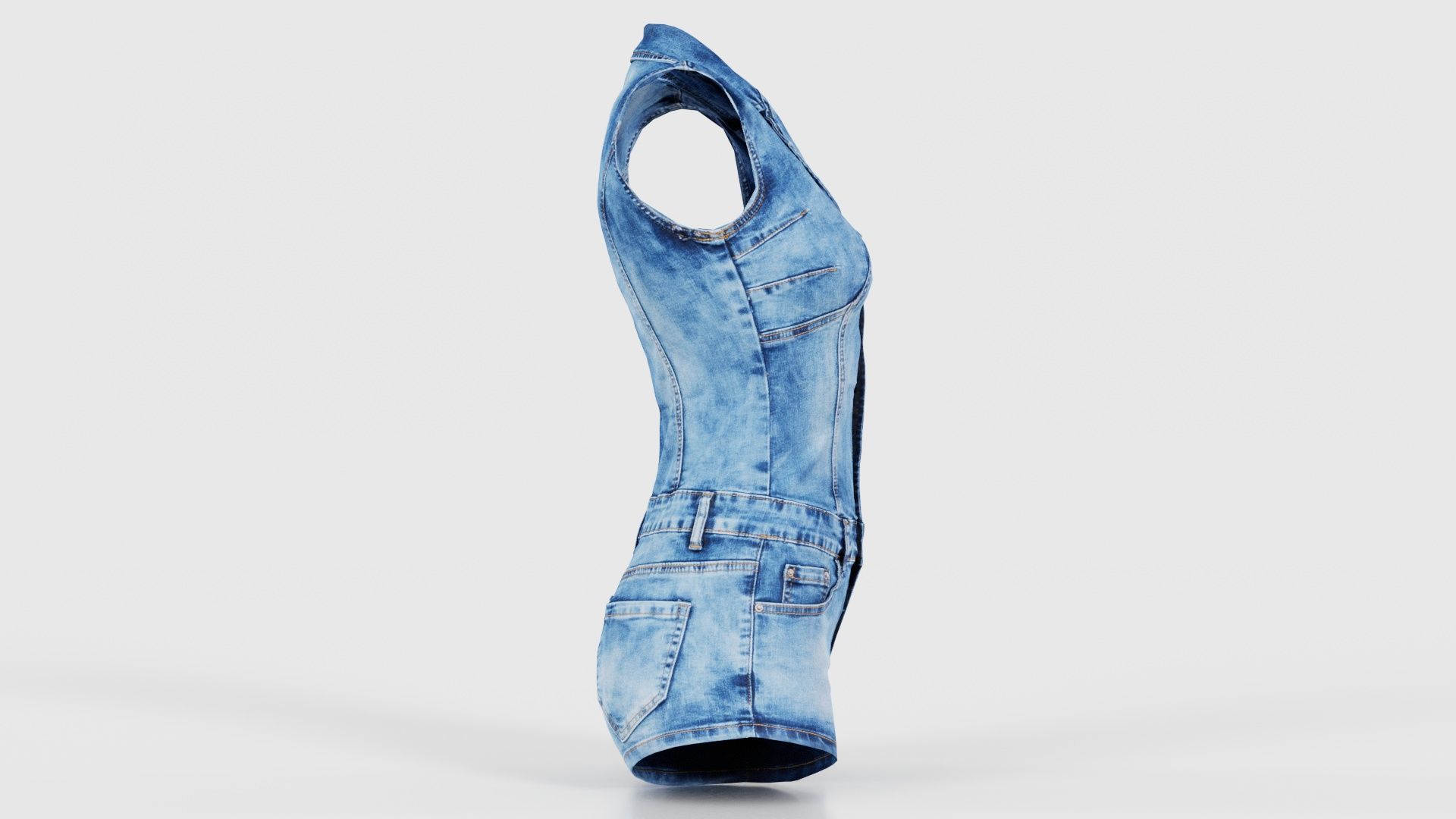 Cloudy Jeans Romper Low-poly 3D model_18