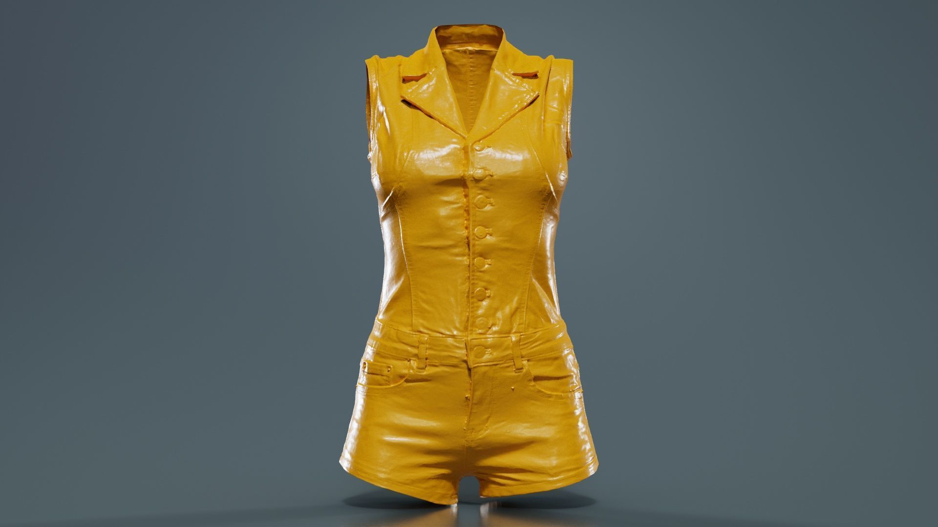 Cloudy Jeans Romper Low-poly 3D model_12