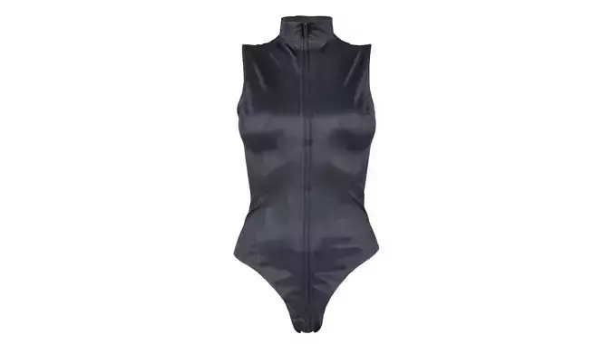 Double Zipper Vinyl Bodysuit Low-poly 3D model