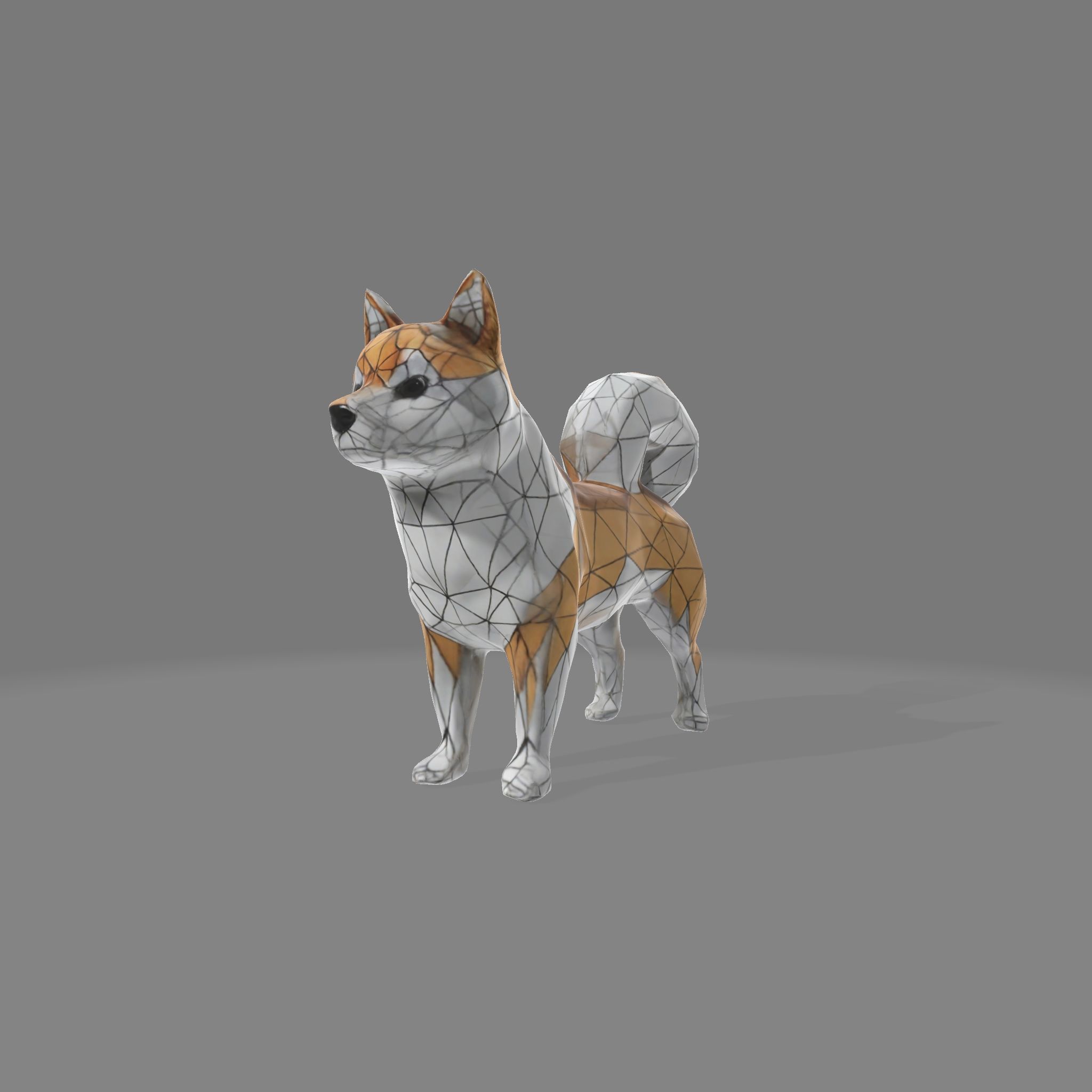 Low-Poly Shiba Inu Dog 3D print model_0