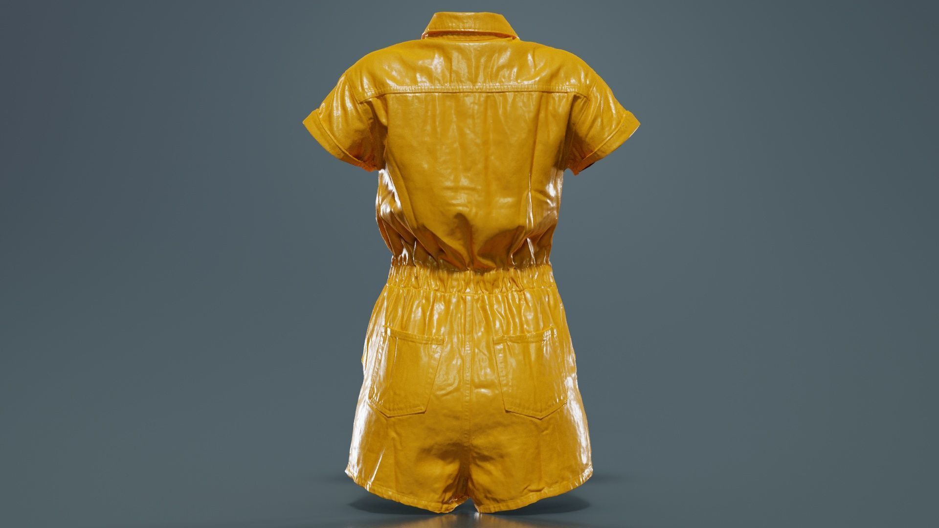 Elastic Belt Jeans Romper Low-poly 3D model_13