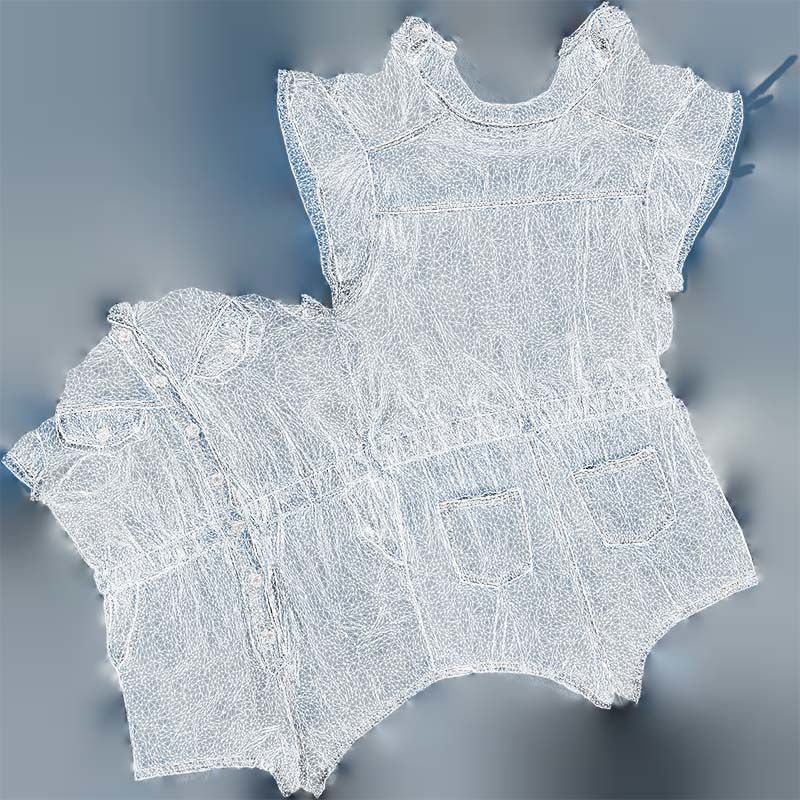 Elastic Belt Jeans Romper Low-poly 3D model_14