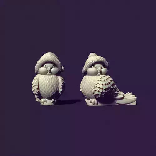 two bird tits for casting plaster 3D print model