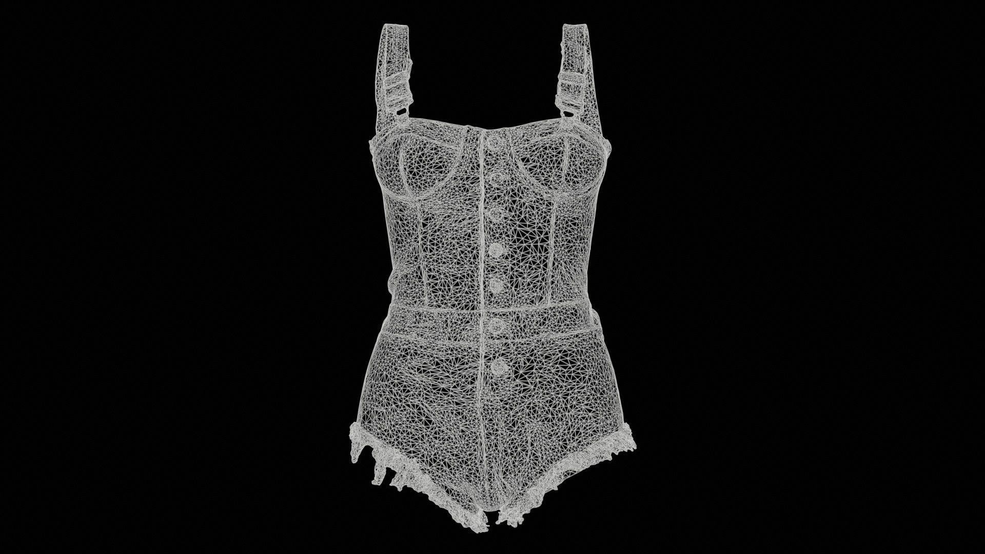 Jeans Dance Suit Low-poly 3D model_11