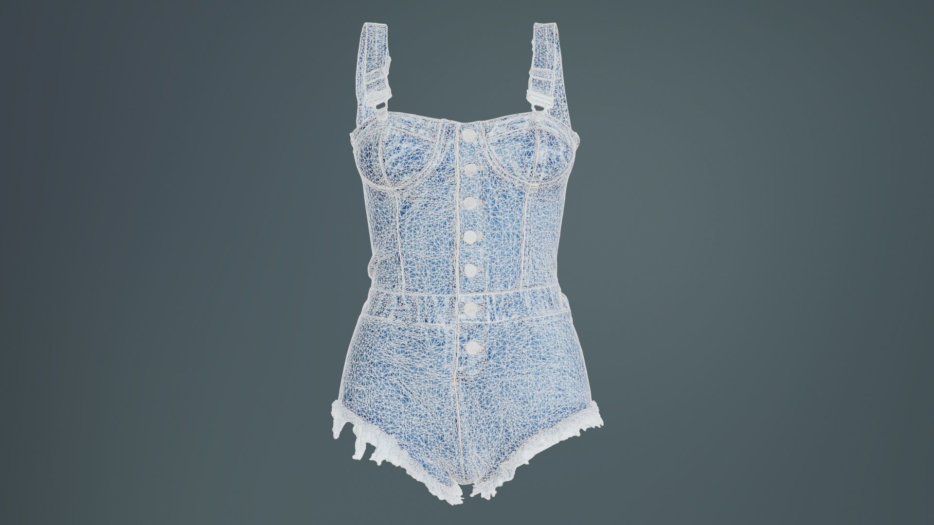 Jeans Dance Suit Low-poly 3D model_9
