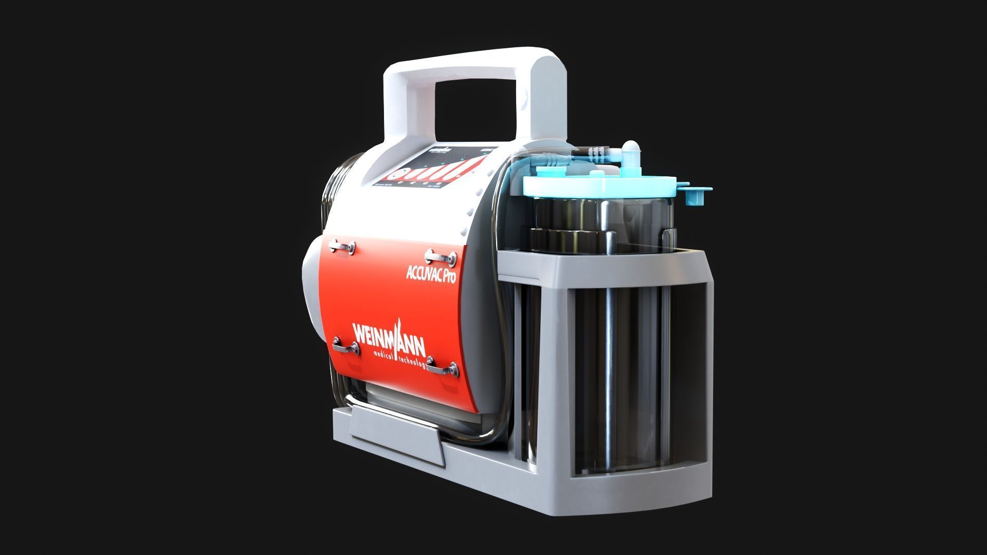 Weinmann ACCUVAC Pro Suction Pump with Accessory Bag  Low-poly 3D model_7