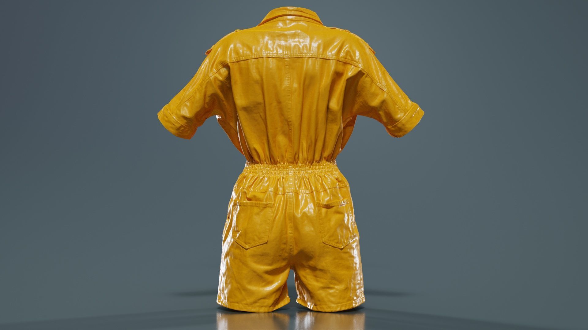 Open Jeans Romper Low-poly 3D model_13