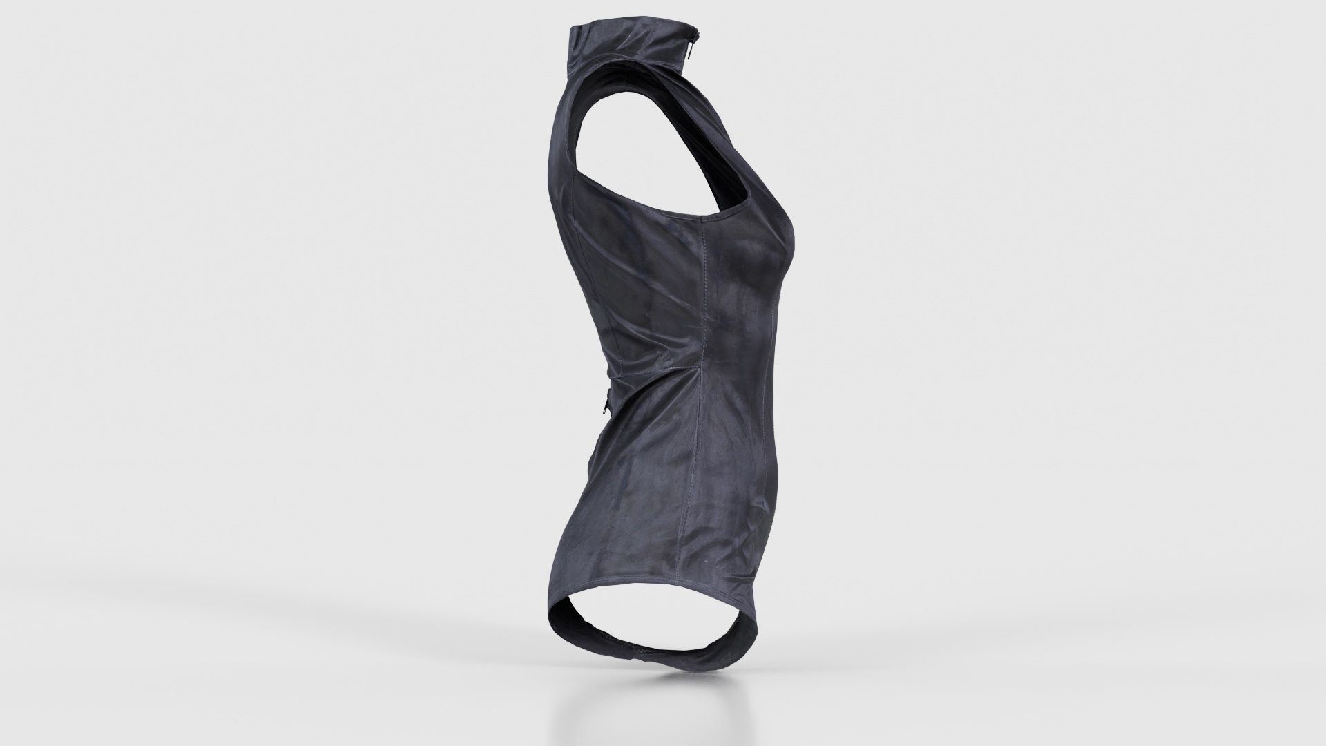 Triple Zipper Vinyl Bodysuit Low-poly 3D model_18