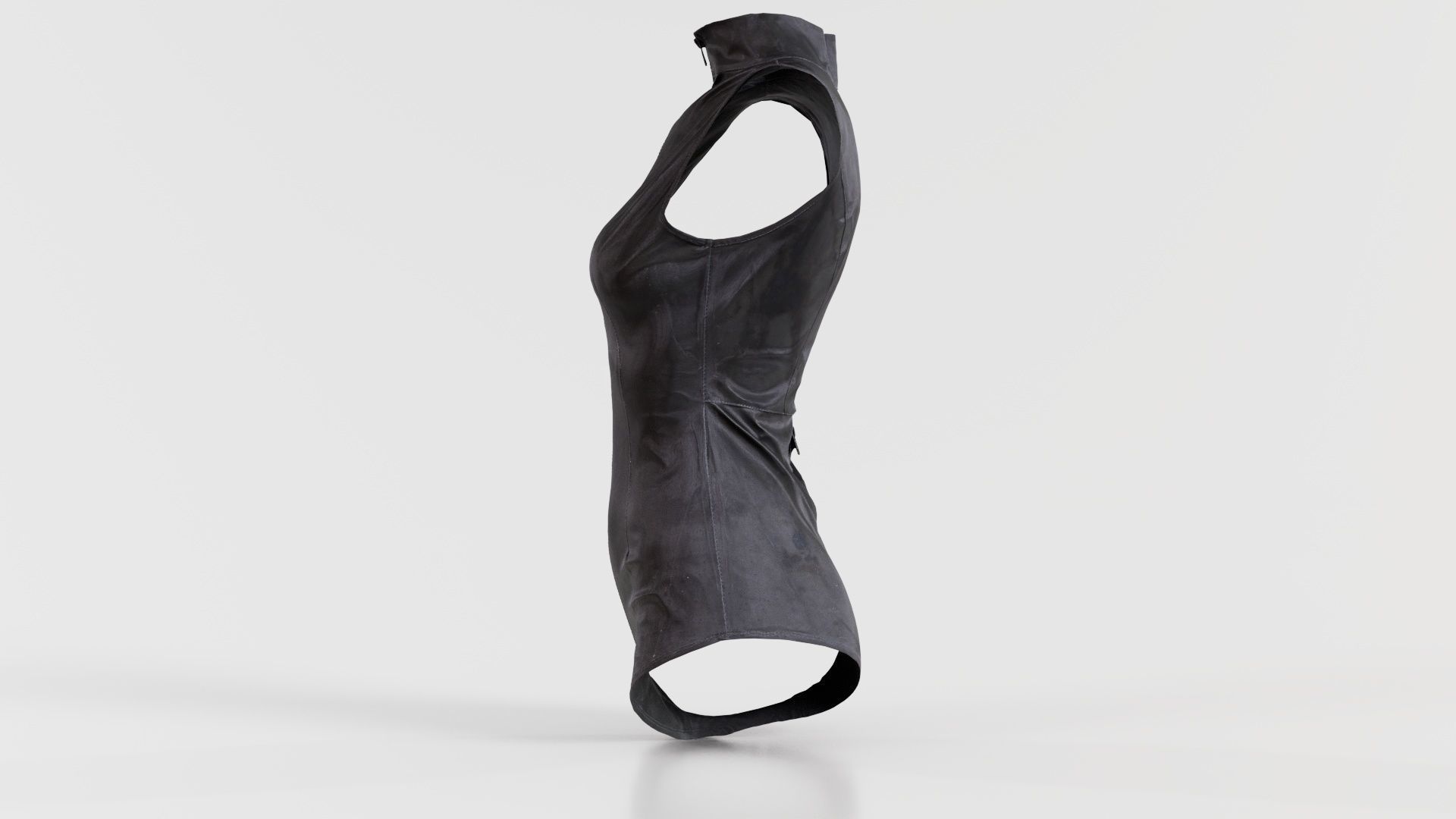 Triple Zipper Vinyl Bodysuit Low-poly 3D model_1