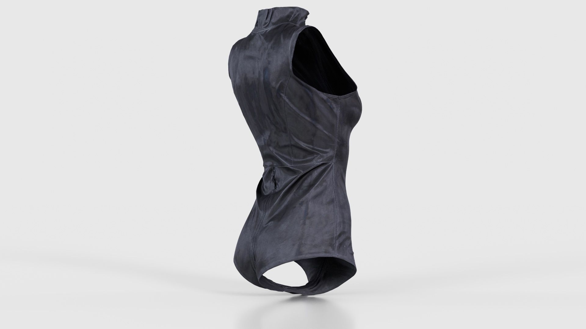 Triple Zipper Vinyl Bodysuit Low-poly 3D model_19