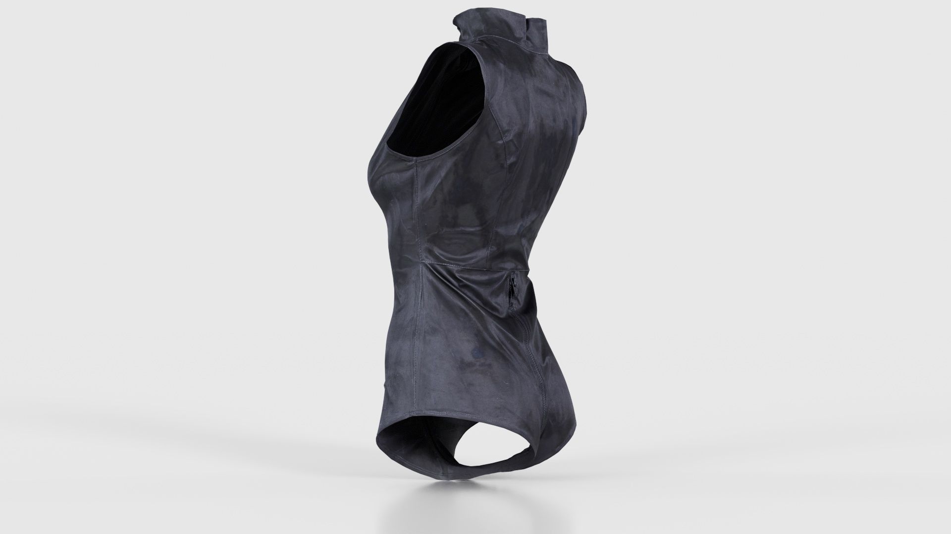 Triple Zipper Vinyl Bodysuit Low-poly 3D model_23