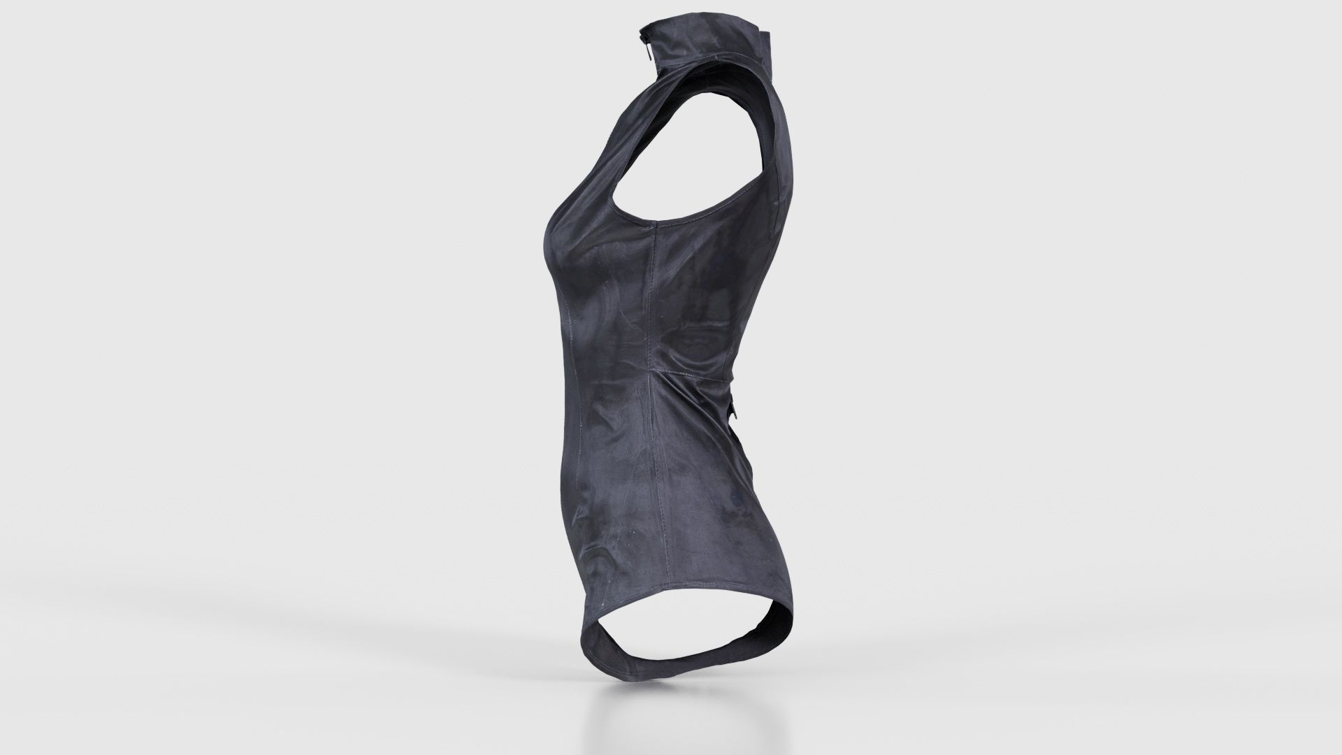 Triple Zipper Vinyl Bodysuit Low-poly 3D model_24