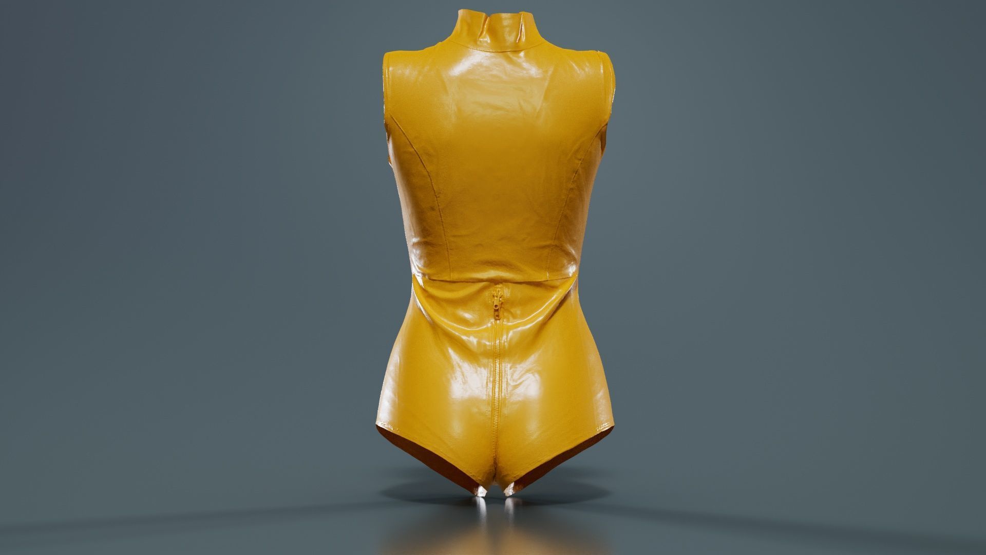 Triple Zipper Vinyl Bodysuit Low-poly 3D model_13