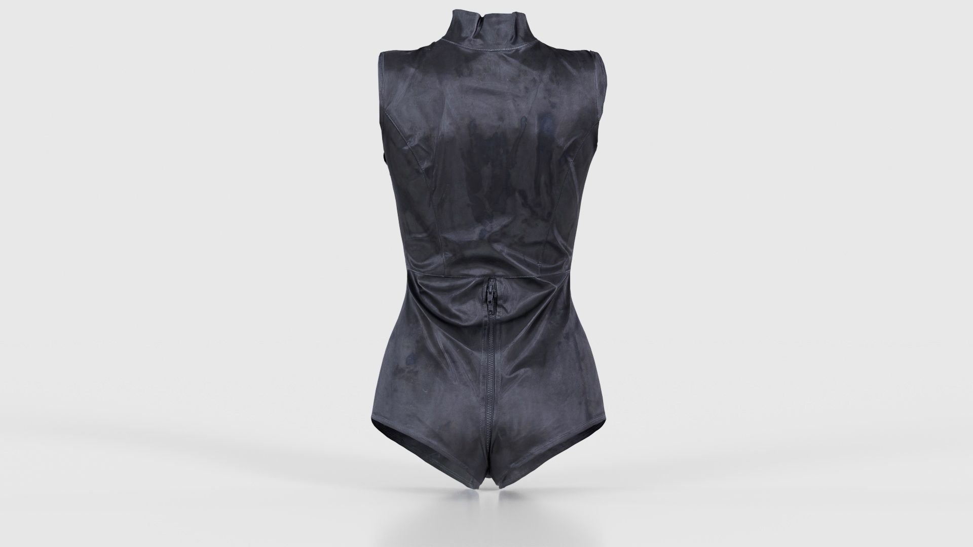 Triple Zipper Vinyl Bodysuit Low-poly 3D model_21