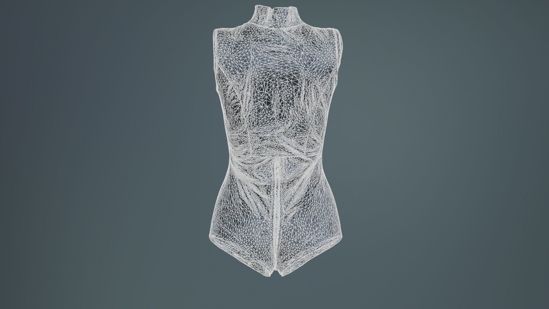 Triple Zipper Vinyl Bodysuit Low-poly 3D model_10