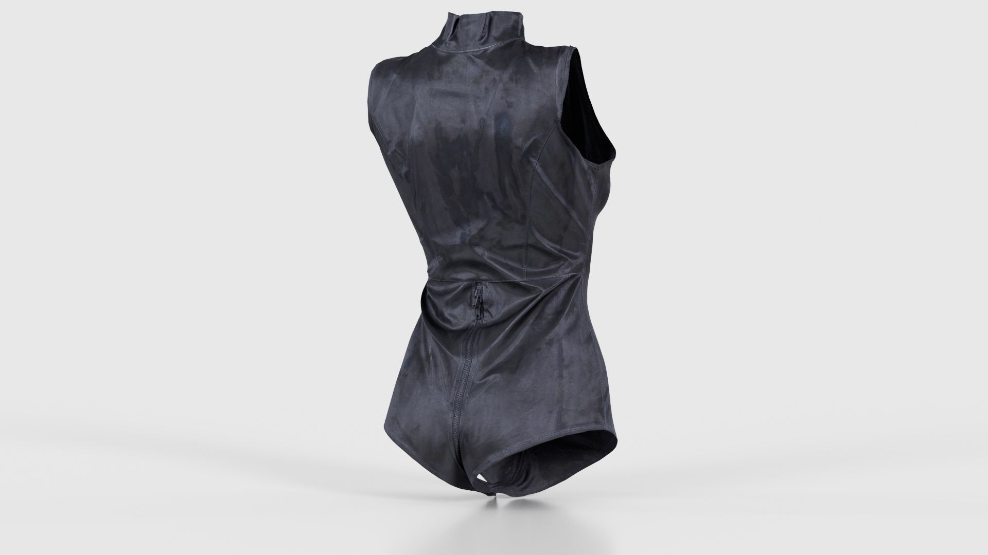 Triple Zipper Vinyl Bodysuit Low-poly 3D model_20