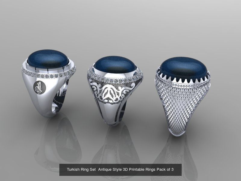 Turkish Inspired 3D Printable Rings Collection 19 Unique Designs _9