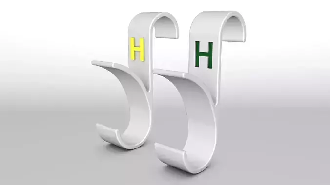 Letter H 3D Printed Towel Hook Wall Hanger  3D print model 3D print model