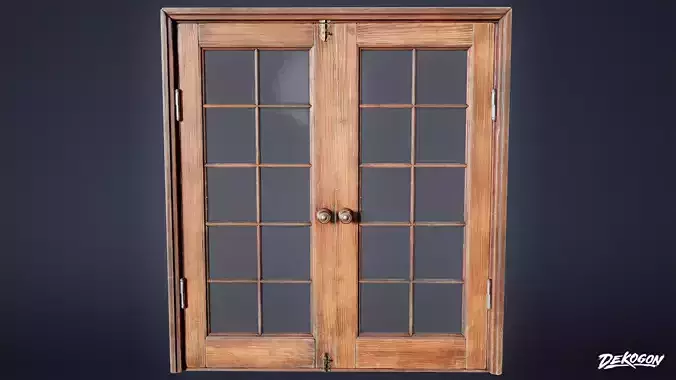 BUILDINGS - Door Interior Wooden Glass 01 - LOW POLY AND NANITE