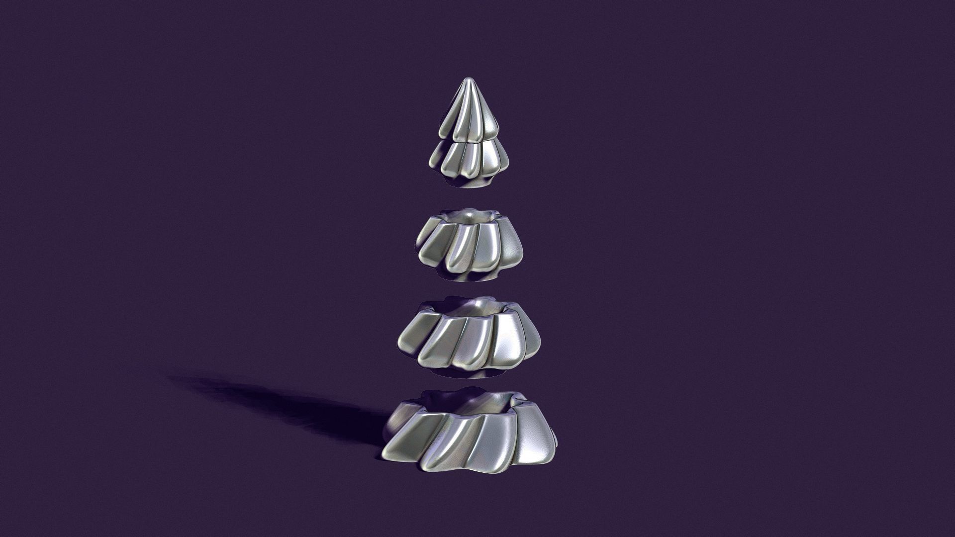 candle holder in the shape of a Christmas tree - fir trees 3D print model_4