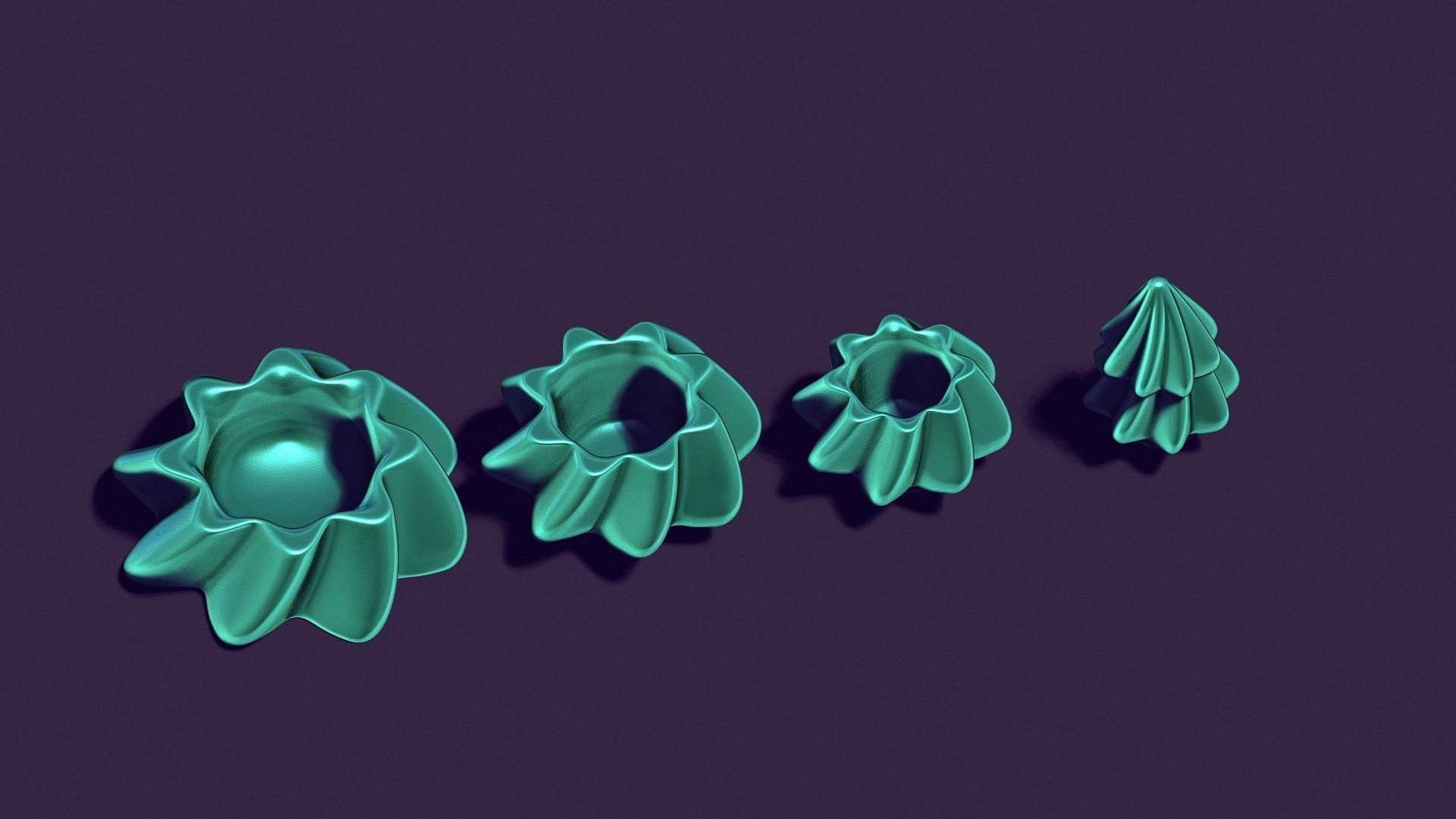 candle holder in the shape of a Christmas tree - fir trees 3D print model_2