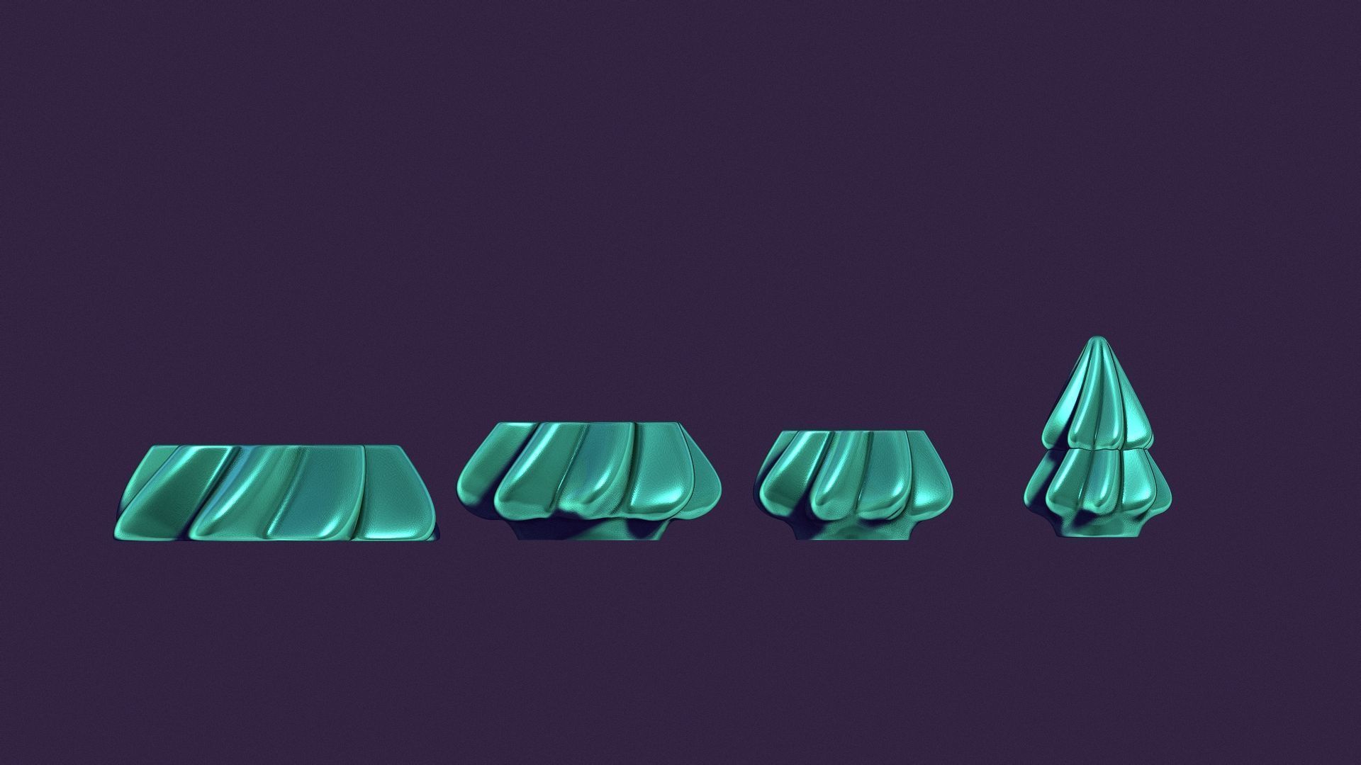 candle holder in the shape of a Christmas tree - fir trees 3D print model_3