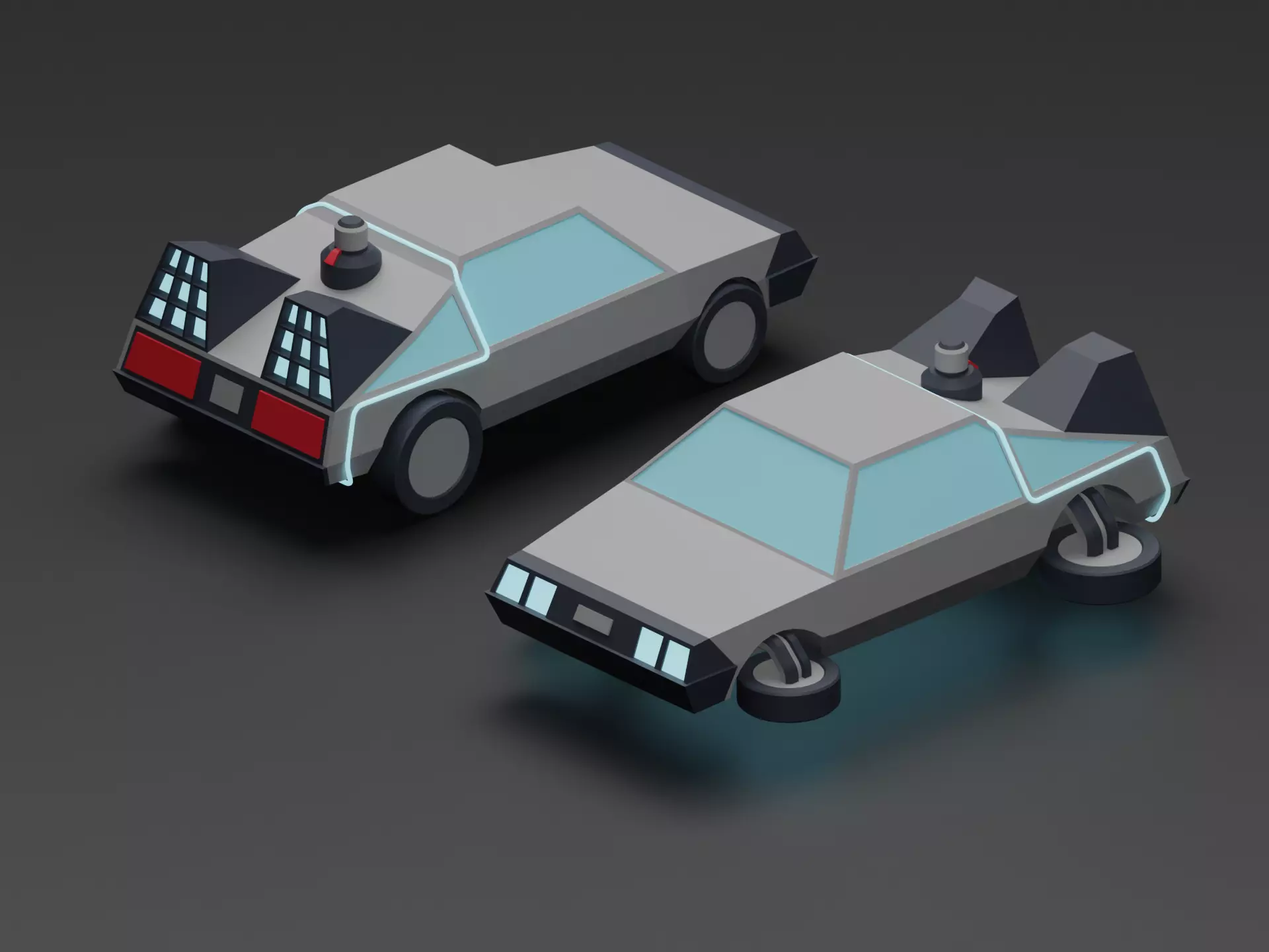 Delorean DMC 12 Lowpoly Free 3D model