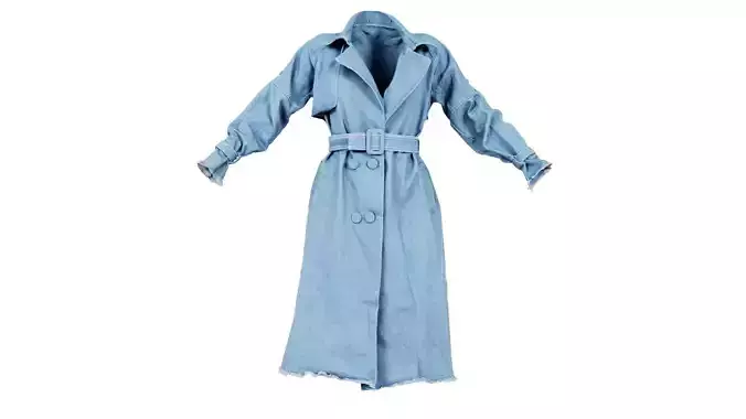 Jeans Coat Low-poly 3D model