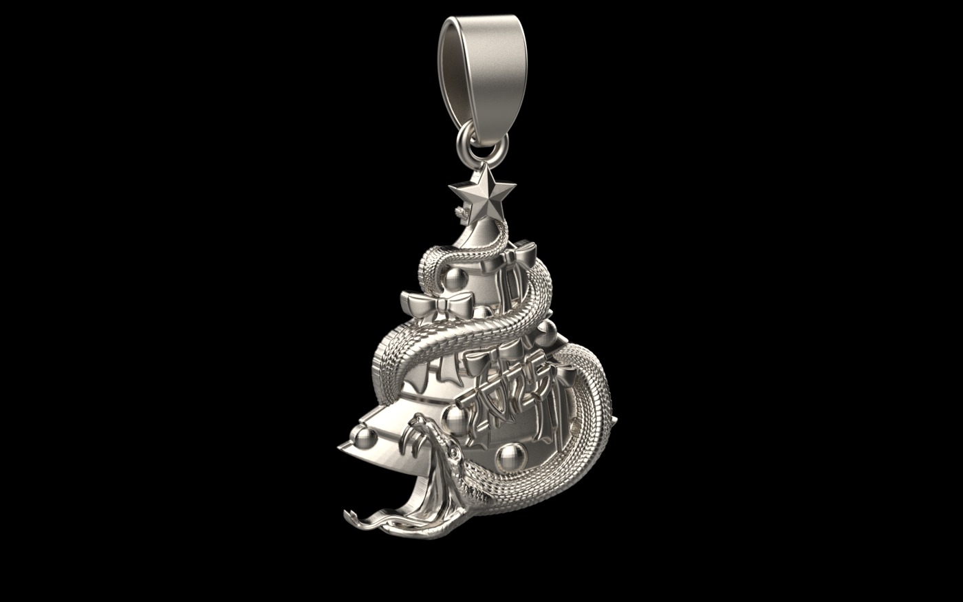 Snake 2025 pendant Merry Christmas cartier 3D print model_4
