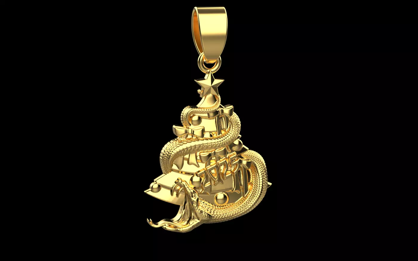 Snake 2025 pendant Merry Christmas cartier 3D print model_0
