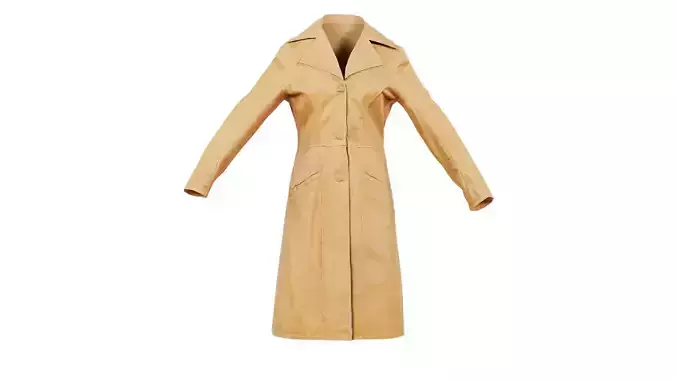 Leather Coat Closed Low-poly 3D model