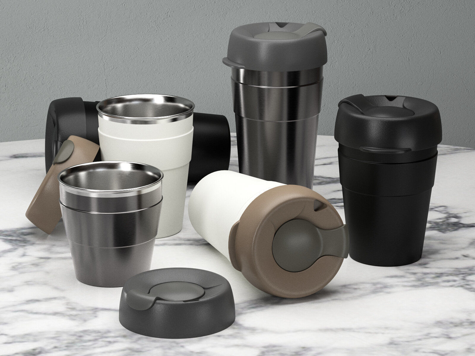 Thermal Coffee Cups 3D model_2