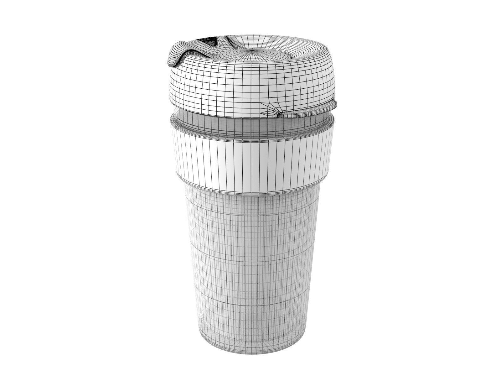 Coffee Cups with Cork Band 3D model_4