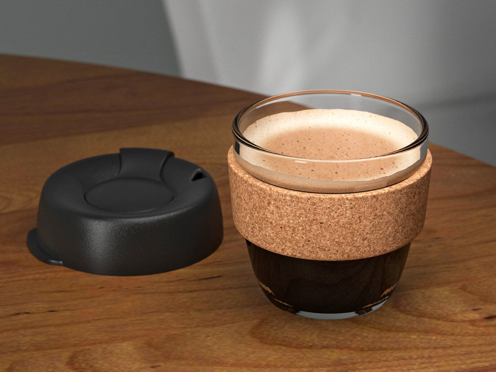 Coffee Cups with Cork Band 3D model_3