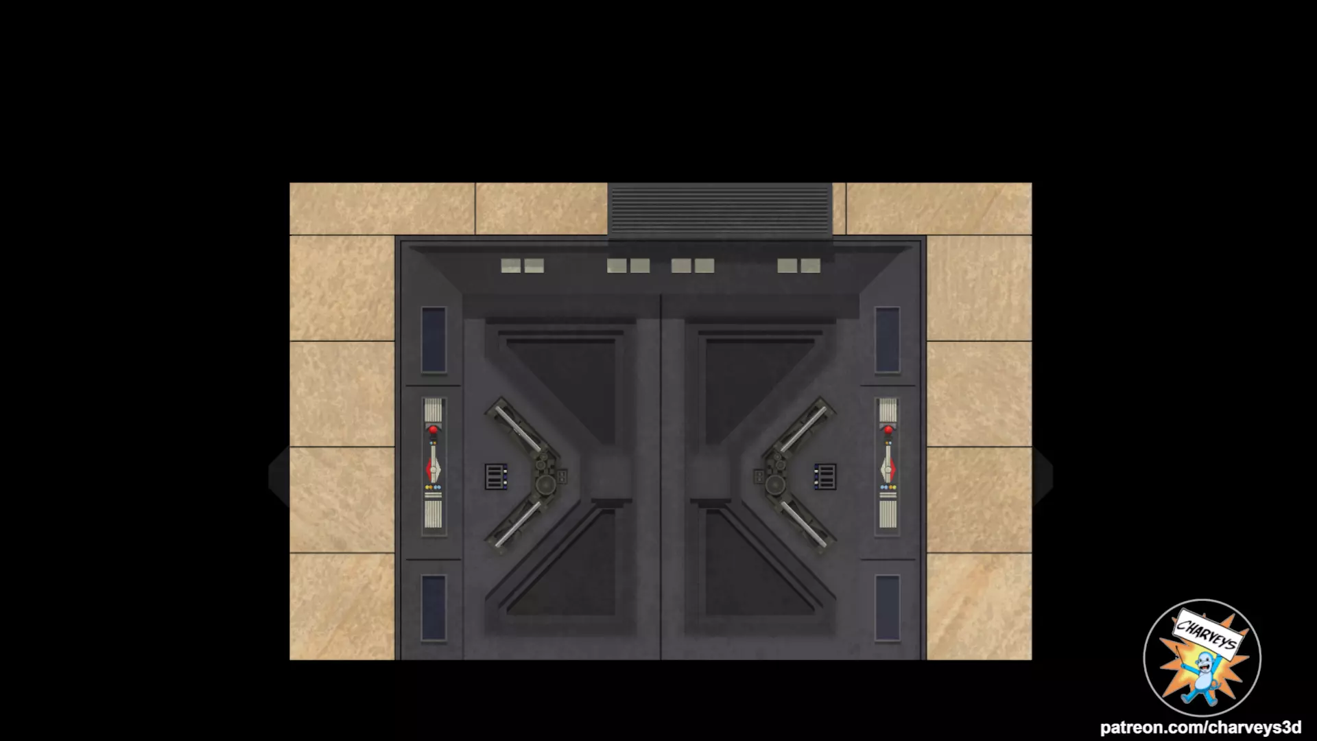 Star Wars Theed Hangar Door Diorama for action figures 3D print model