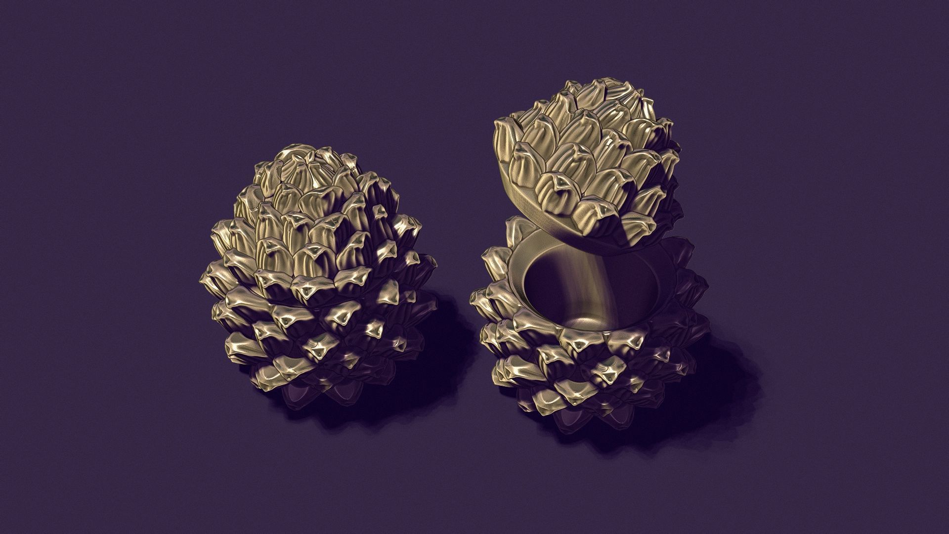 Christmas tree cone is solid and in the form of a casket 3D print model_2