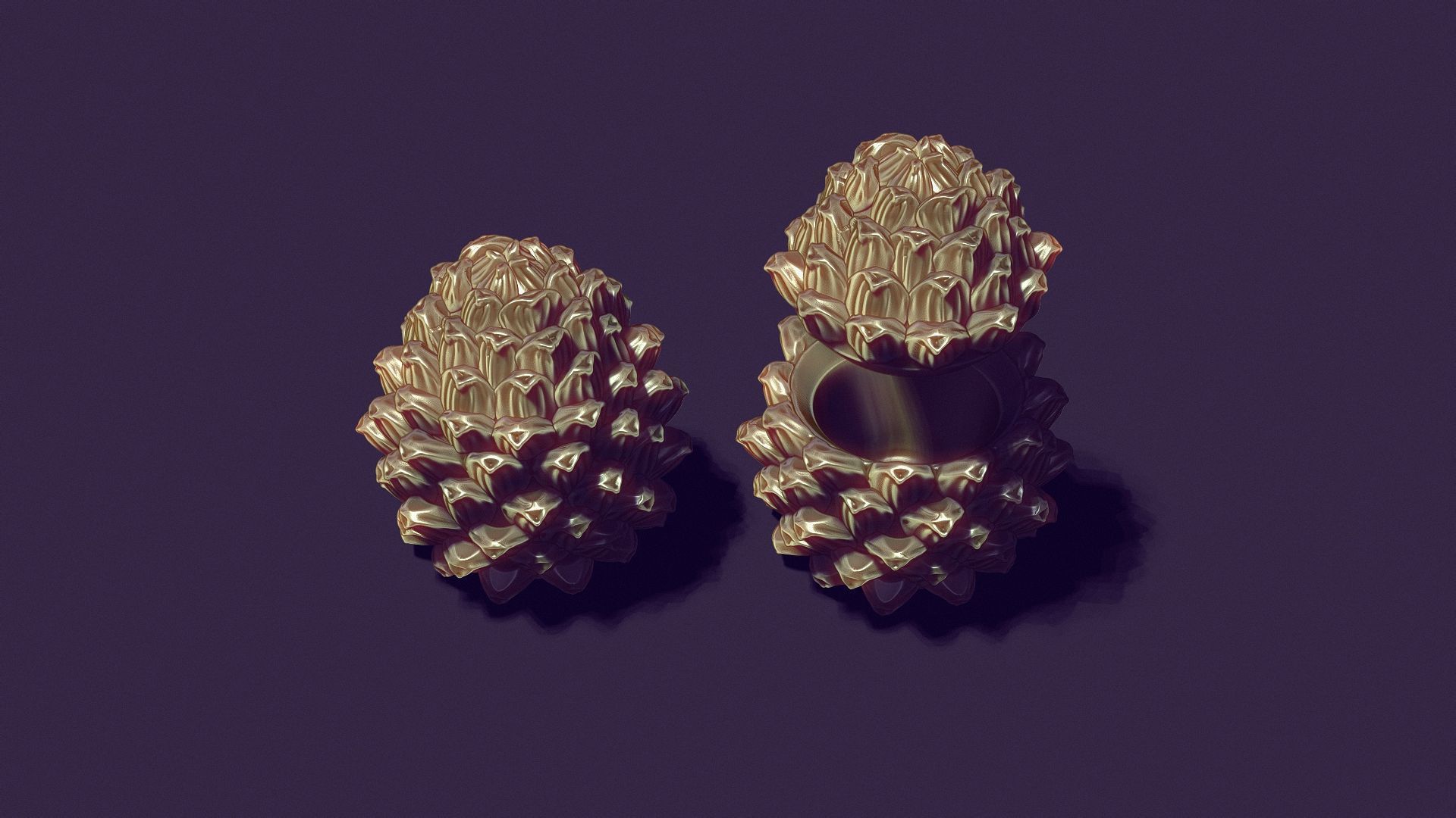 Christmas tree cone is solid and in the form of a casket 3D print model_5