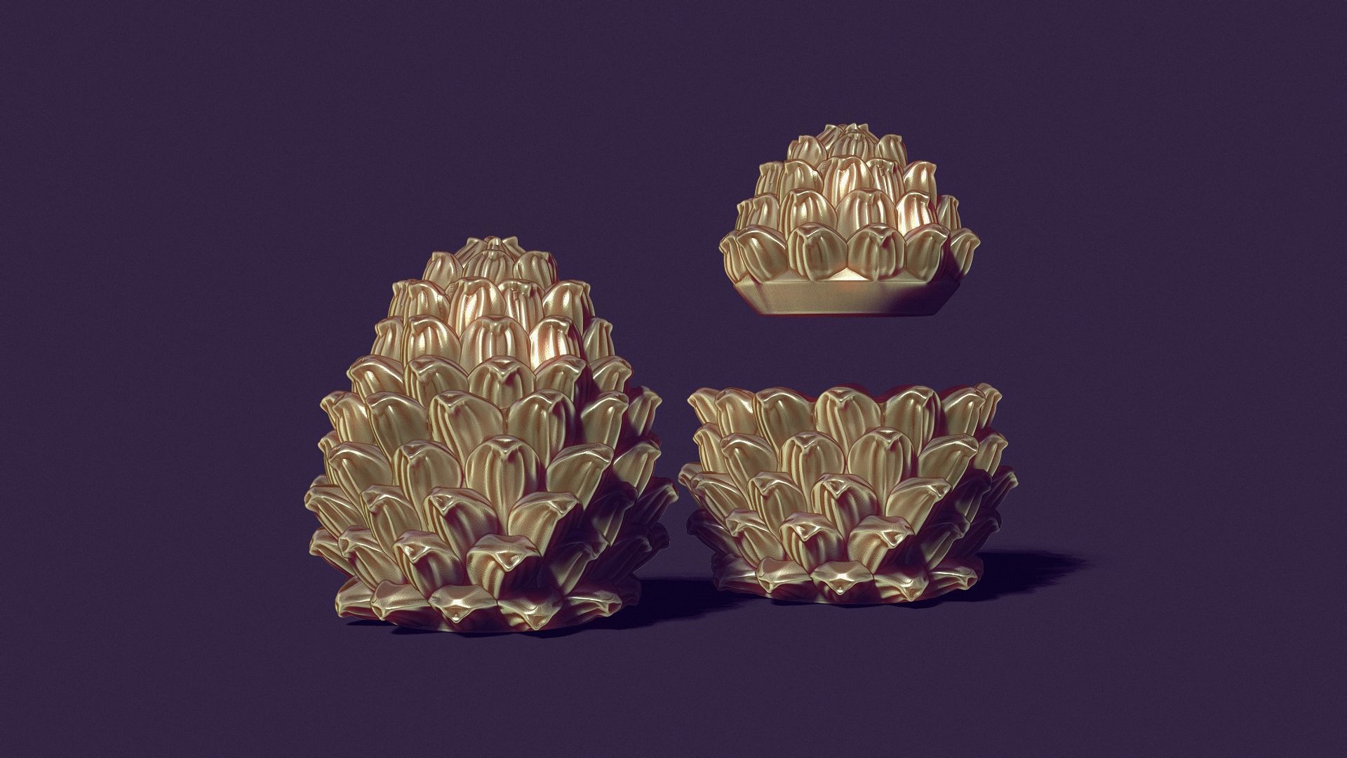 Christmas tree cone is solid and in the form of a casket 3D print model_3