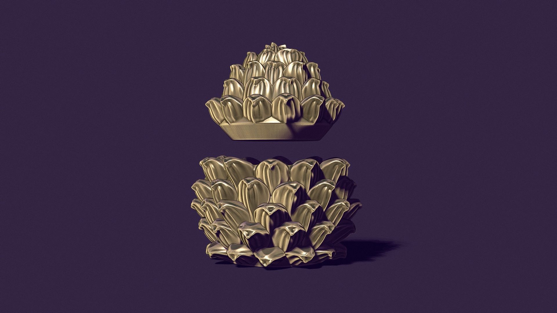 Christmas tree cone is solid and in the form of a casket 3D print model_1