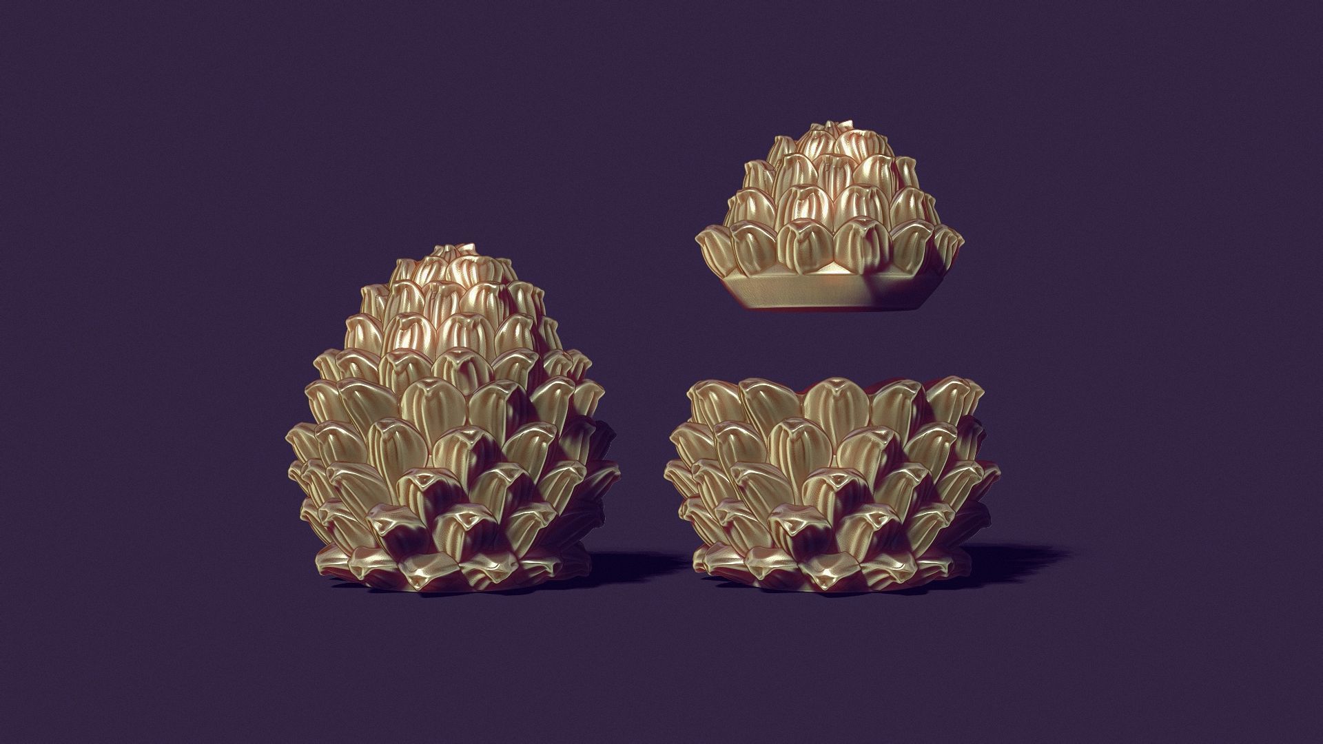 Christmas tree cone is solid and in the form of a casket 3D print model_4