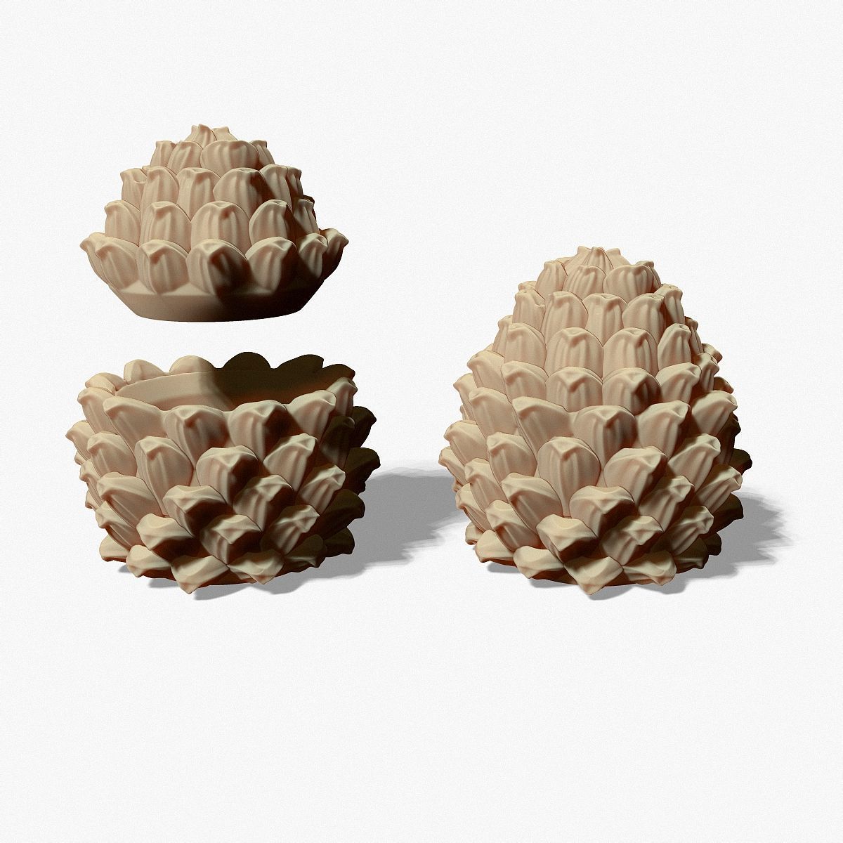 Christmas tree cone is solid and in the form of a casket 3D print model_7