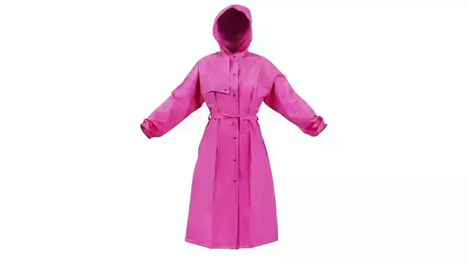 Pink Vinyl Raincoat Closed