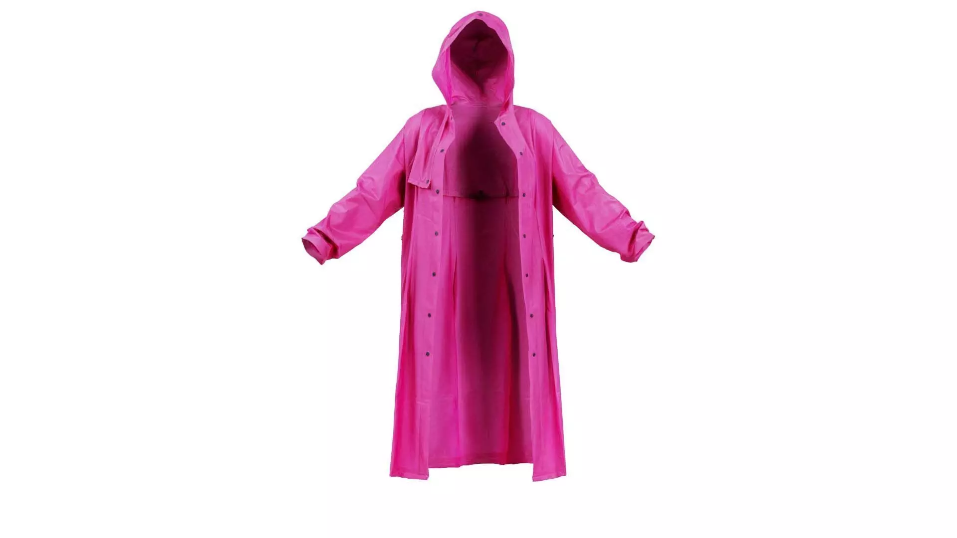 Pink Vinyl Raincoat Open Low-poly 3D model