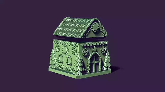 gingerbread house is a casket for casting gypsum 3D print model