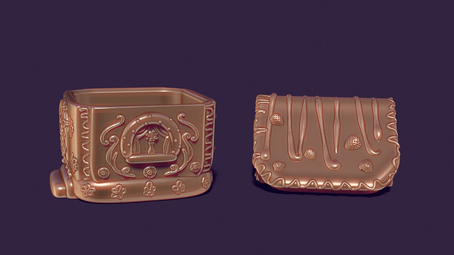  gingerbread house is a casket for casting gypsum 3D print model_14